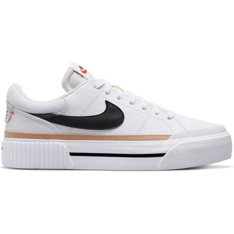 Nike Women's Court Legacy Lift Platform Shoes White/Black, 8 - Women's Athletic Lifestyle at Academy | Academy Sports + Outdoors