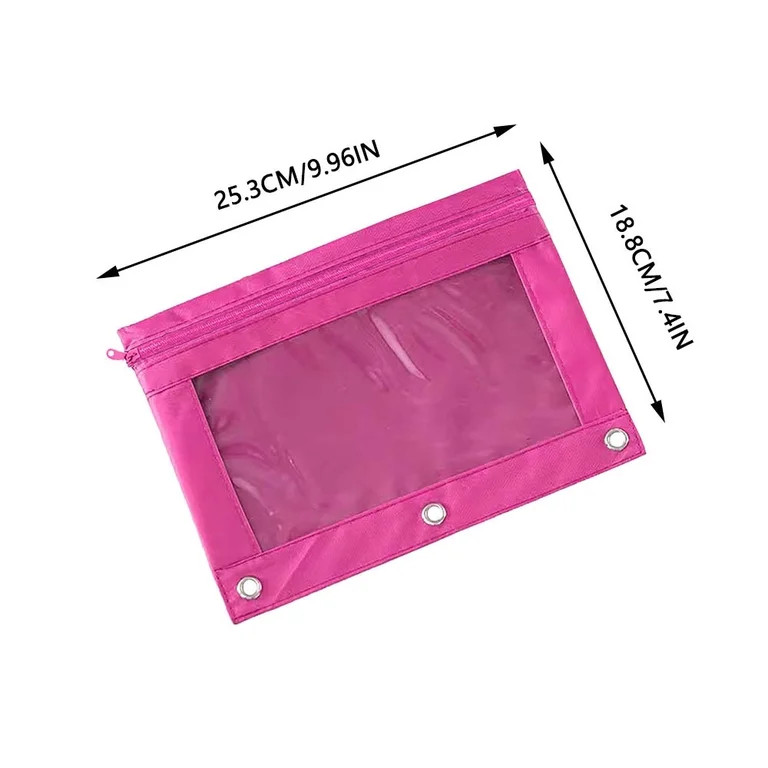YIMWNYI Three-Hole Ring Binder Pencil Pouch - Single Zipper Transparent PVC Document Storage Bag ... | Walmart (US)
