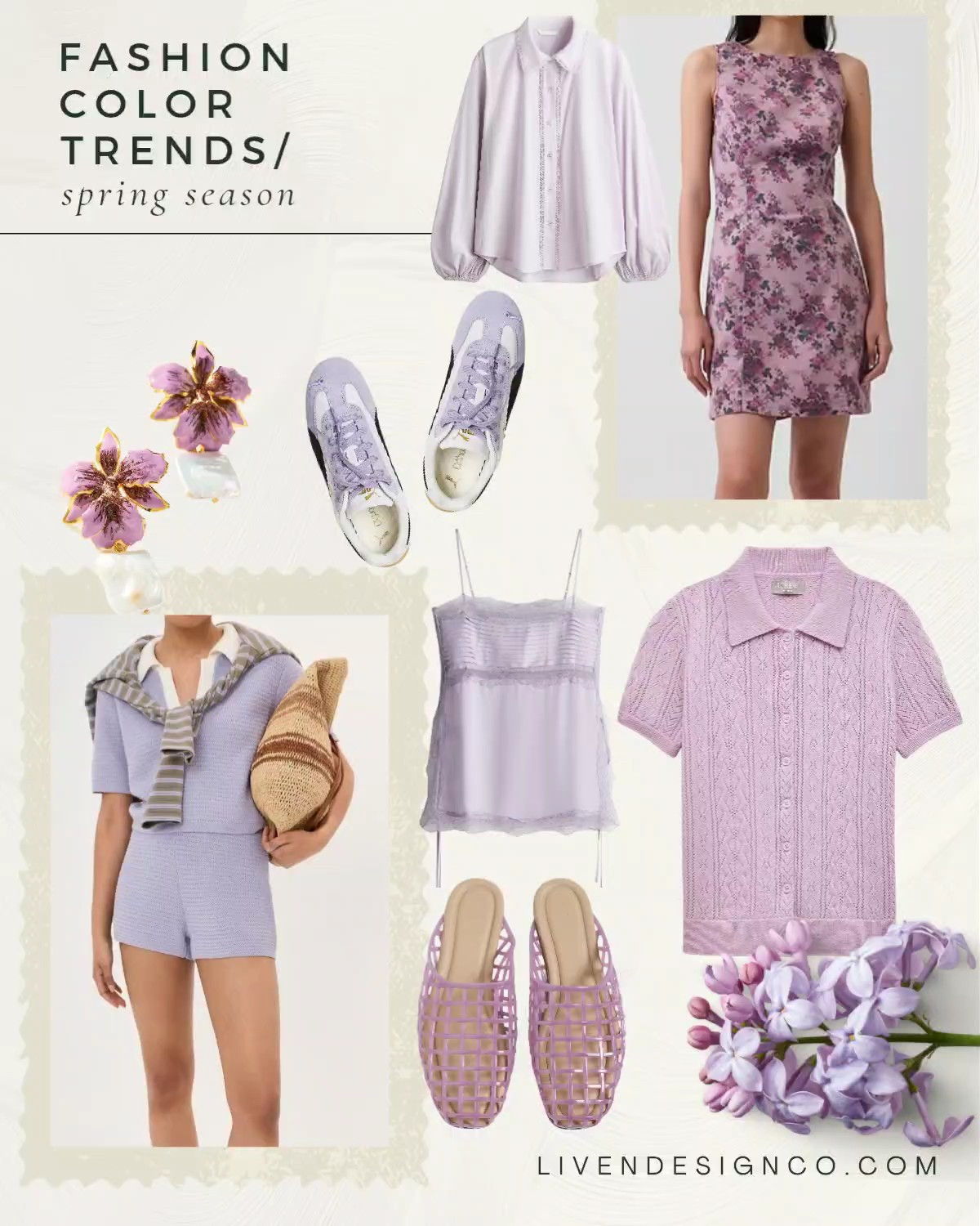 Lavender purple spring fashion. Jelly sandals. Flower earrings. Polo sweater. Lace cami

#LTKSaleAlert #LTKSeasonal