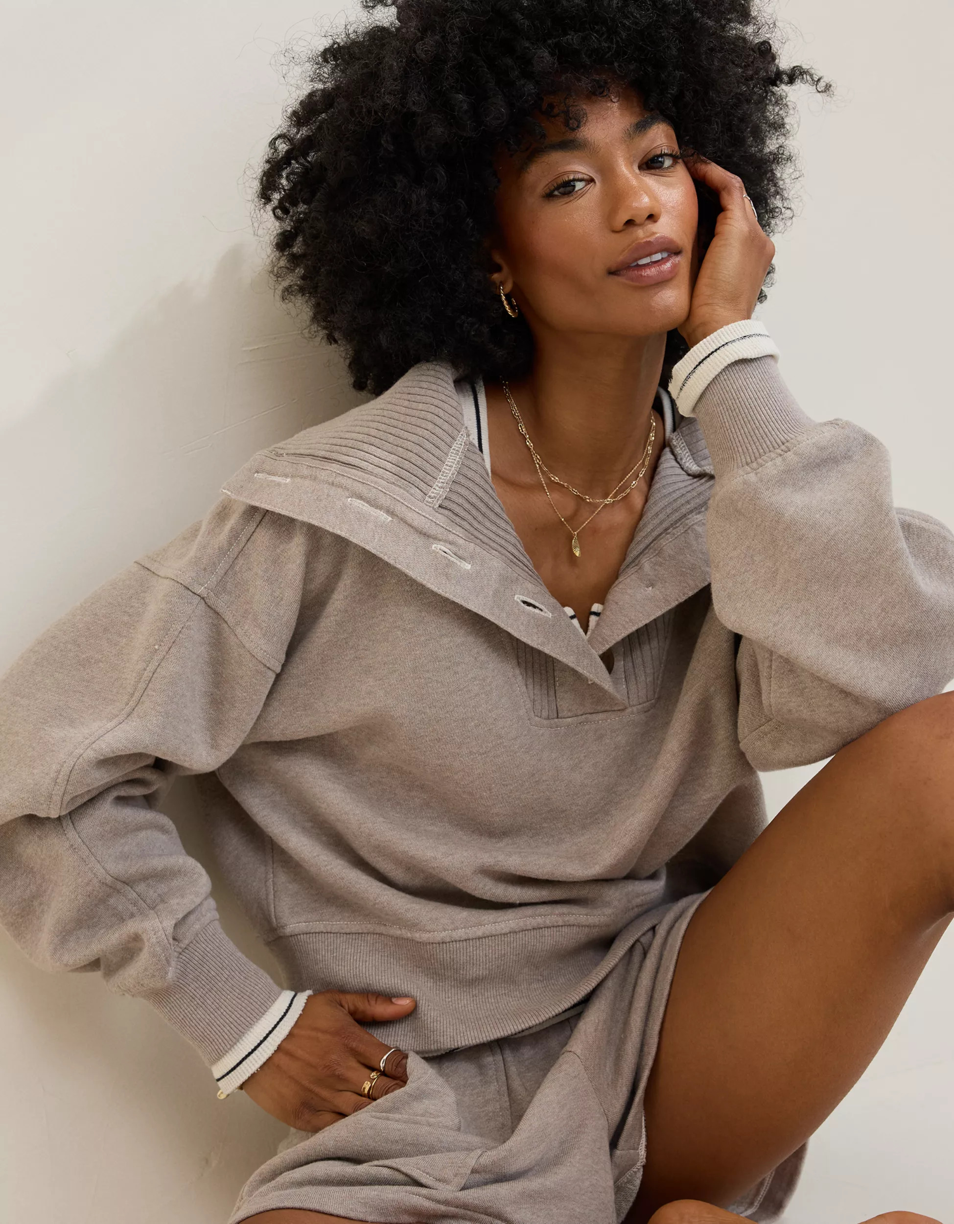 Aerie Best Button Sweatshirt | Aerie