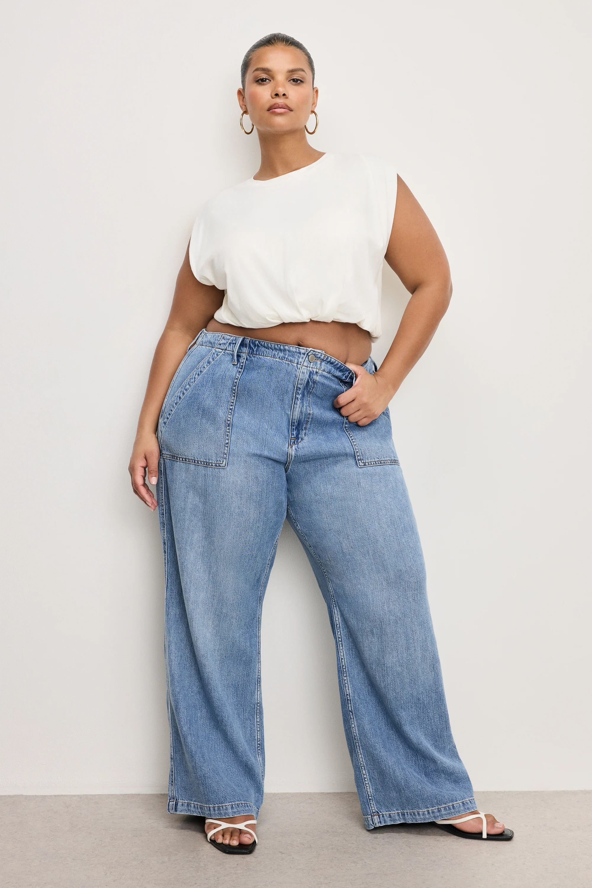 LITE LINEN DENIM PANTS | INDIGO786 - GOOD AMERICAN | Good American