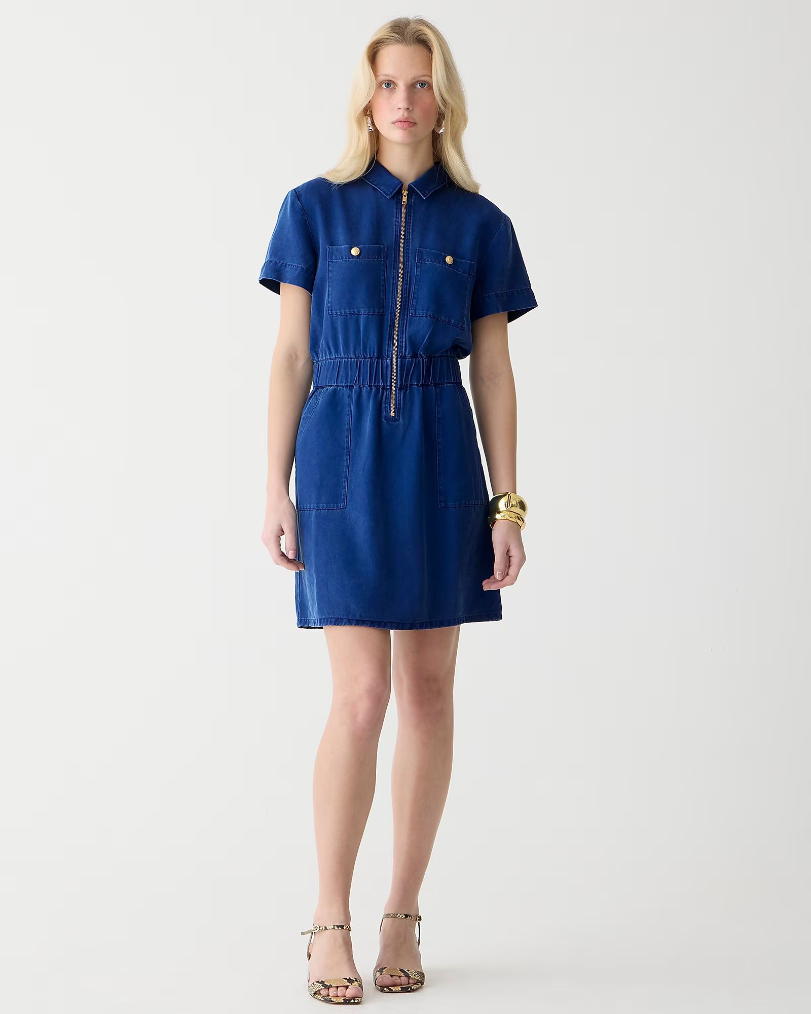 Zip-front denim dress | J.Crew US