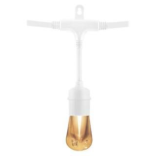 Enbrighten 24-Bulb 48 ft. Vintage Cafe Integrated LED String Lights, White-35648 - The Home Depot | The Home Depot