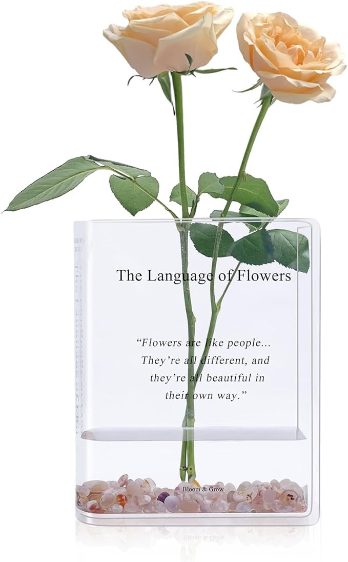 Book Vase for Flowers Home Décor,Artistic and Cultural Flavor Decorative Acrylic Clear Vase for ... | Amazon (US)