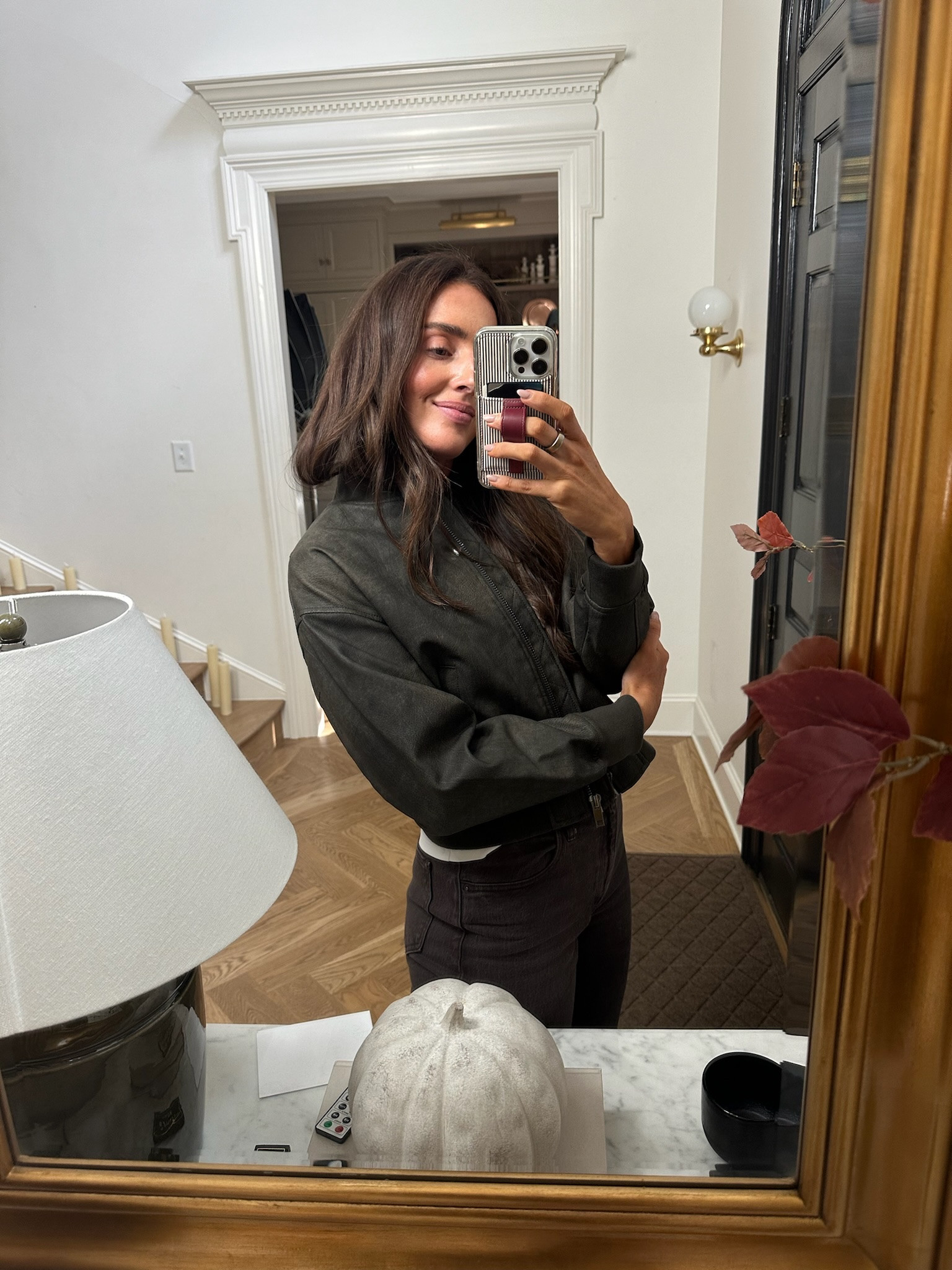 Distressed bomber jacket, white tee, and dark jeans. Feels like a fall day to me 🍂

#LTKSeasonal #LTKWorkwear #LTKFindsUnder50