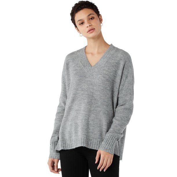 Free Assembly Women’s Slouchy V-Neck Sweater | Walmart (US)