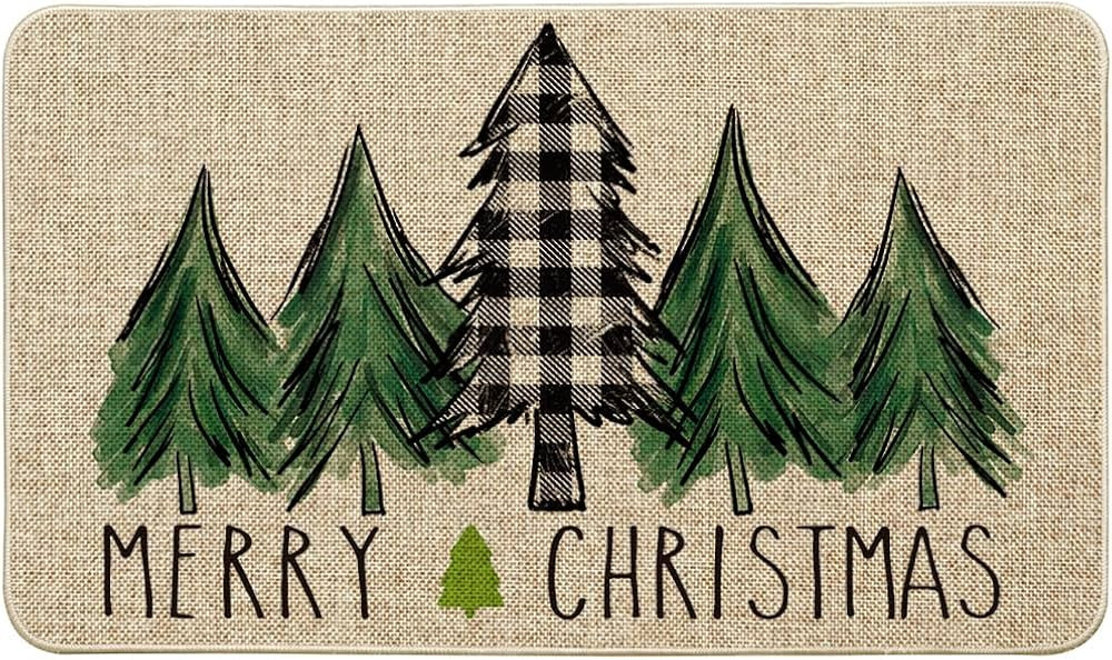 Artoid Mode Merry Christmas Trees Christmas Decorative Doormat, Seasonal Winter Christmas Holiday... | Amazon (US)
