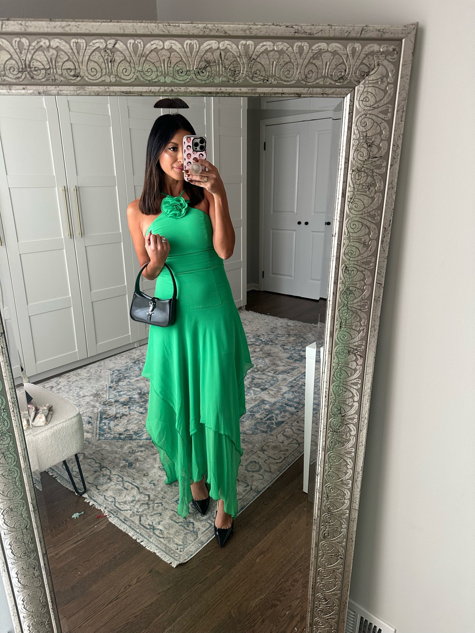 green emerald velvet dress REVOLVE DRESS  Urvashi Kaur
