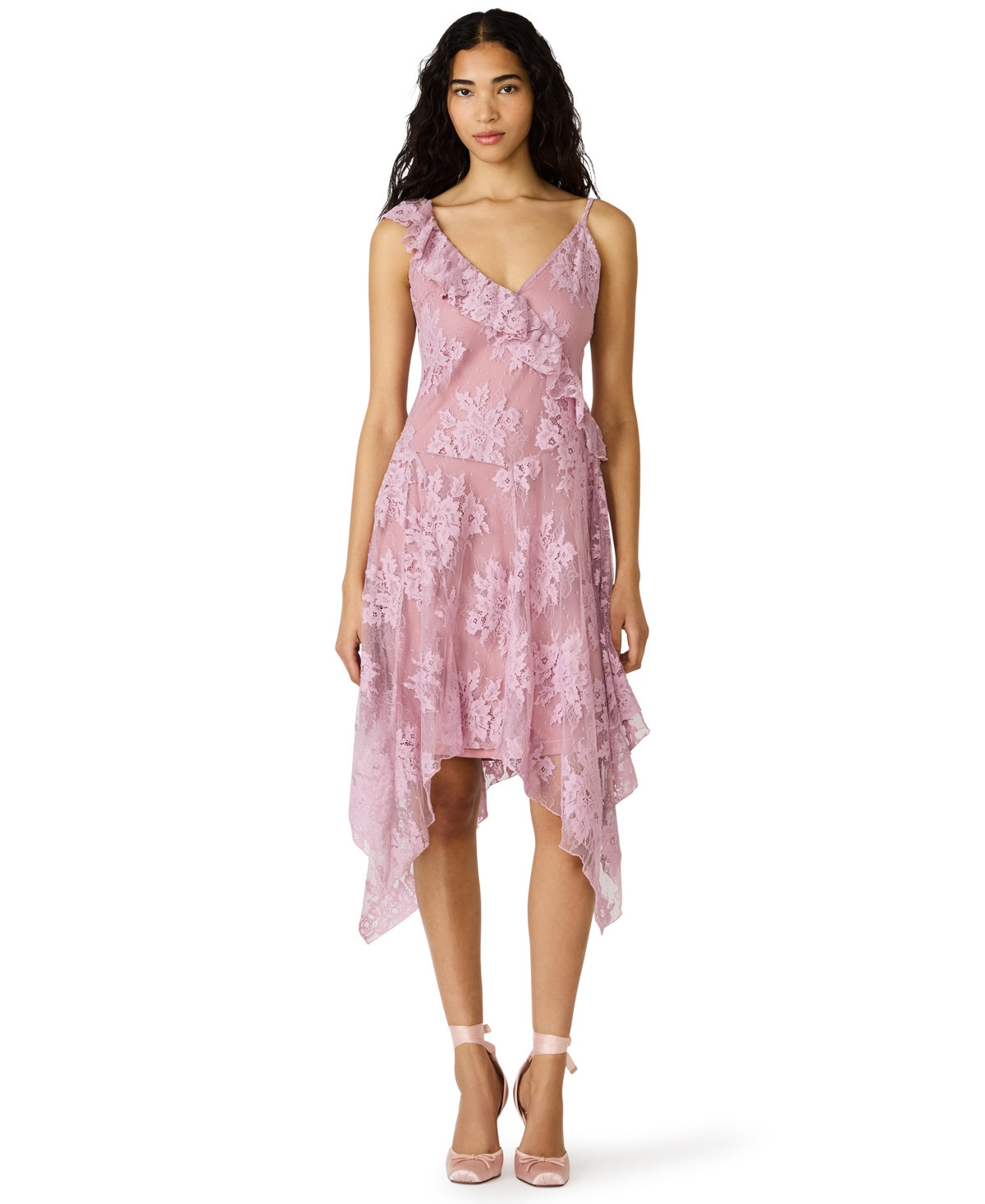 Steve Madden Women's Dariella V-Neck Midi Dress - Mauve Shadows | Macy's