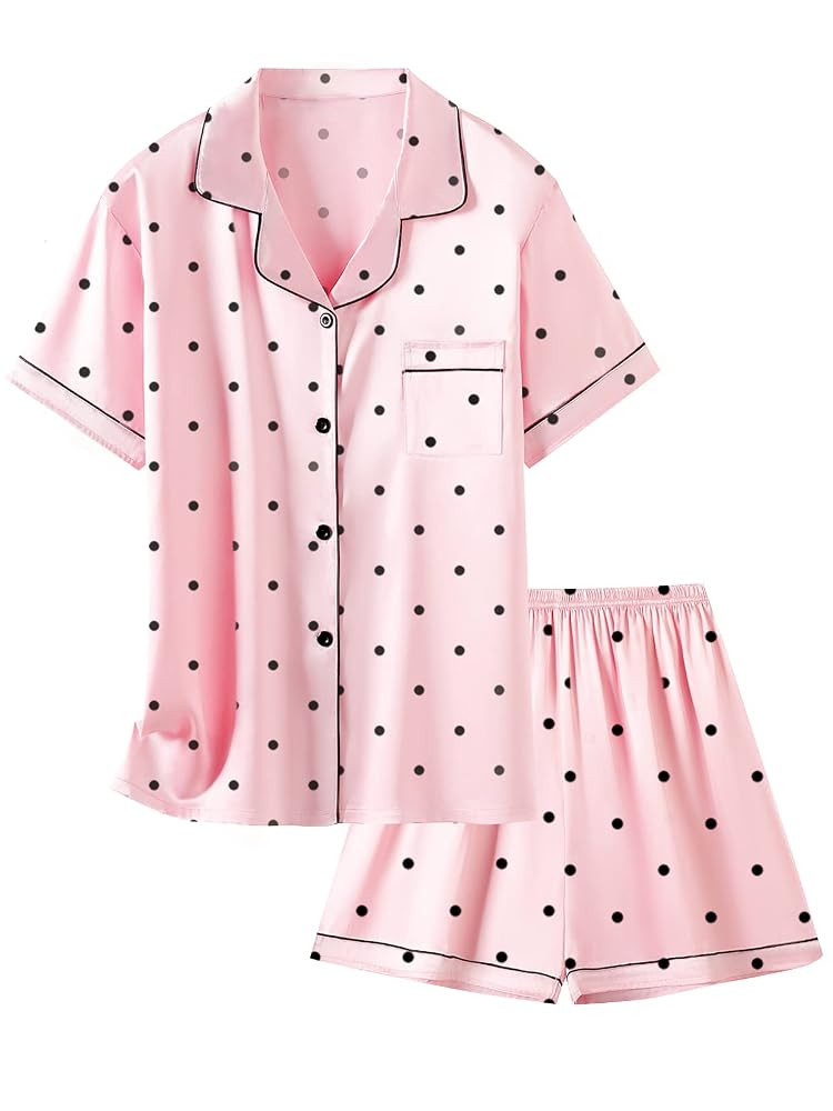 Girls & Womens Satin Pajamas Set, Silk Button-Down Sleepwear 2 Piece Nightwear, 3 Years - Women X... | Amazon (US)