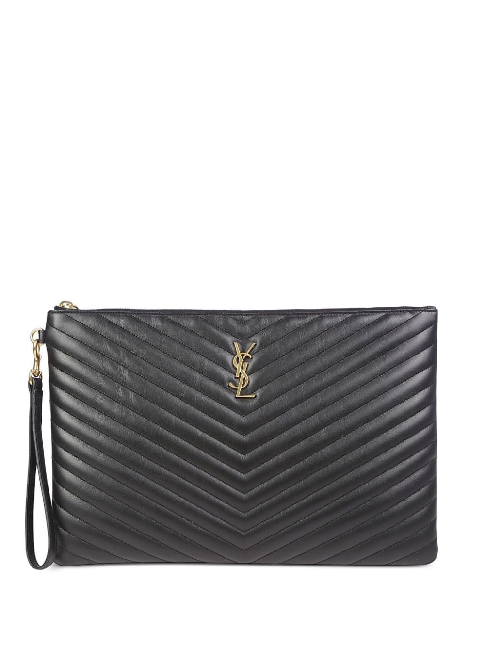 Saint Laurent Monogram clutch bag - Black | Farfetch Global