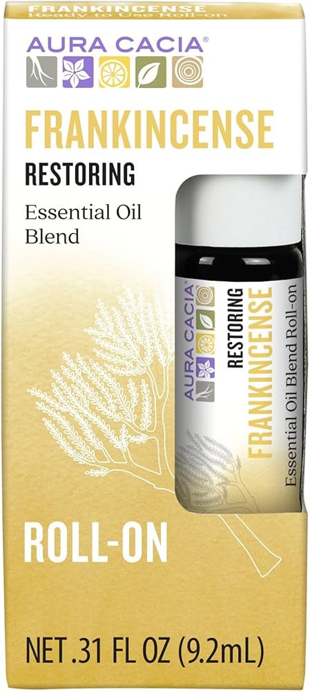Aura Cacia Frankincense Roll-On | GC/MS Tested for Purity | 9.2ml (0.31 fl. oz.) | Amazon (US)
