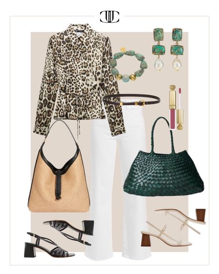 A fun pop of leopard print to bring some excitement to any outfit. 

Flare jeans, white denim, leopard blouse, hobo tote, block heels, sunglasses, summer look, summer outfit 

#LTKover40 #LTKstyletip #LTKshoecrush