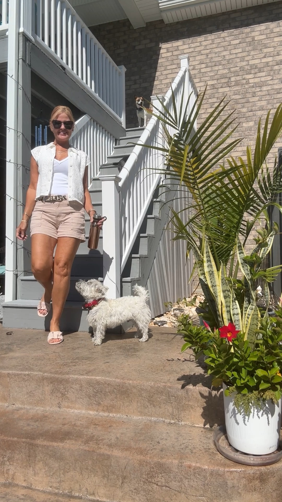 Wednesday OOTD!
Still feels like summer, chose a Free People tank, Z Supply sweater and KUT shorts.  All run true to size and added a snake print belt to pull it all together,

#LTKStyleTip #LTKOver40