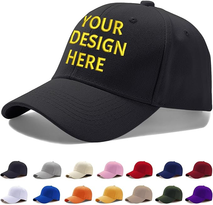Custom Baseball Cap with Embroidery Text Logo and Print Photo,Image, Personalized Adjustable Summ... | Amazon (US)