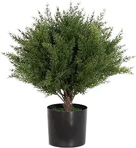 17" Artificial Cedar Topiary Shrub UV-Proof Leaves Poteed Artificial Shrubs for Outdoors Plant fo... | Amazon (US)