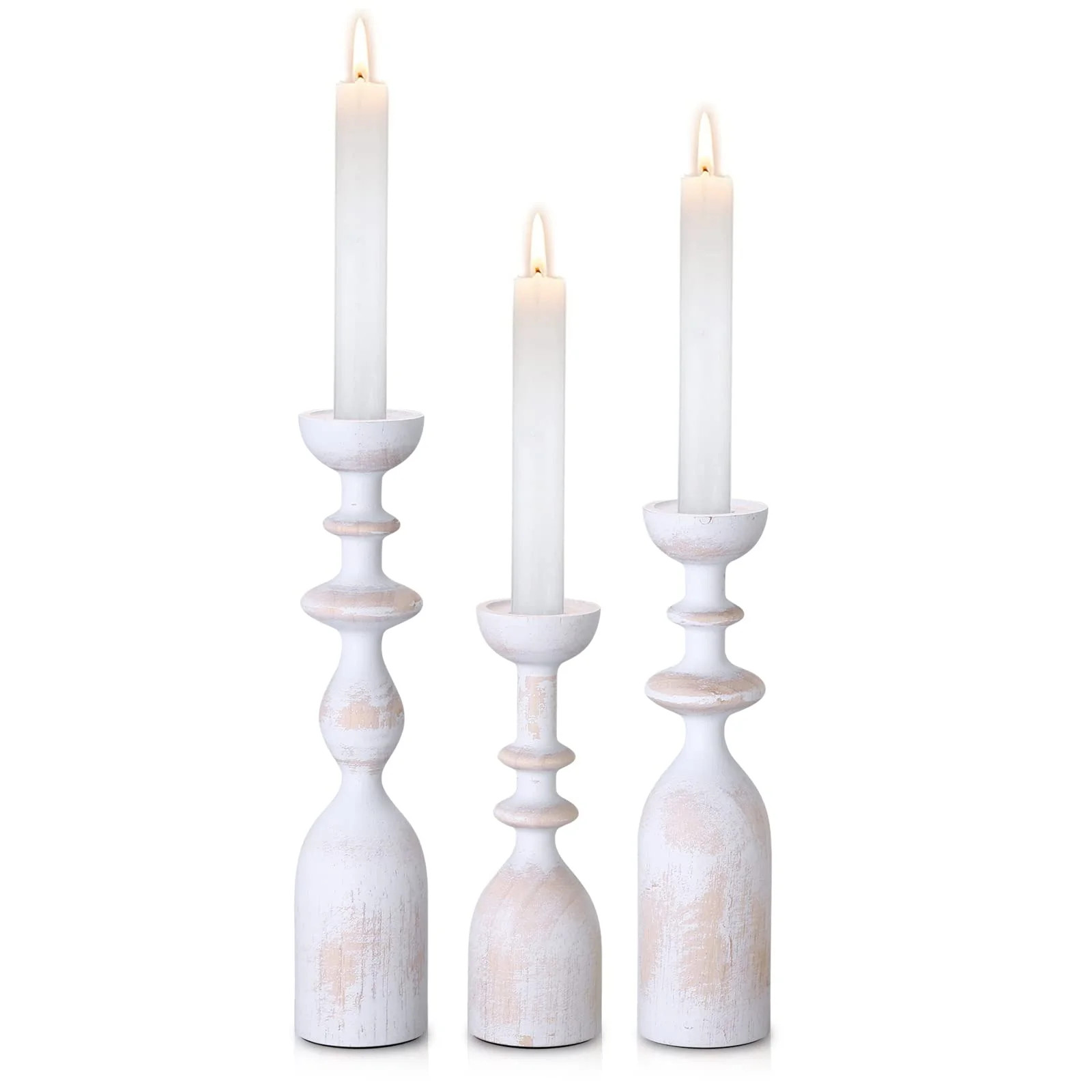 Wood Candle Holder Candlestick Holders For Table Centerpiece - Rustic Farmhouse Decor Stand Fits ... | Walmart (US)