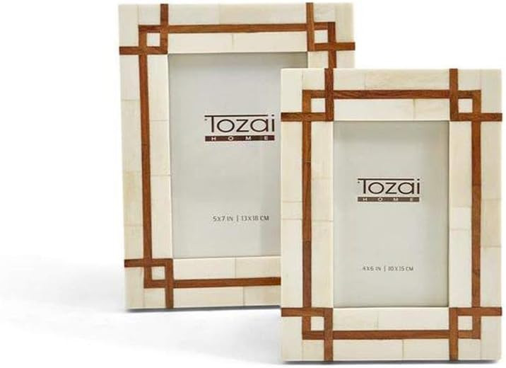 Two's Company Tozai Bordered Set of 2 Photo Frame with Wood Inset | Amazon (US)