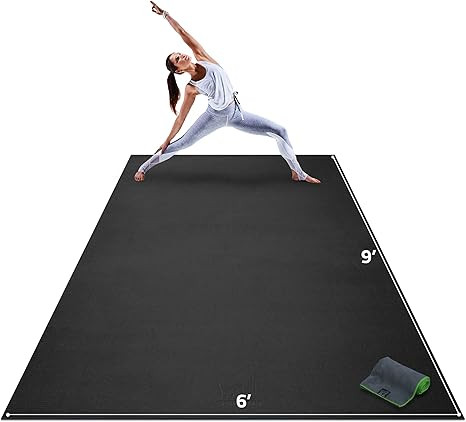 Gorilla Mats Extra Large Yoga Mat – 9'x6', 12'x6', 15'x6' (8mm) Extra Thick Wide Non-Slip Exerc... | Amazon (US)