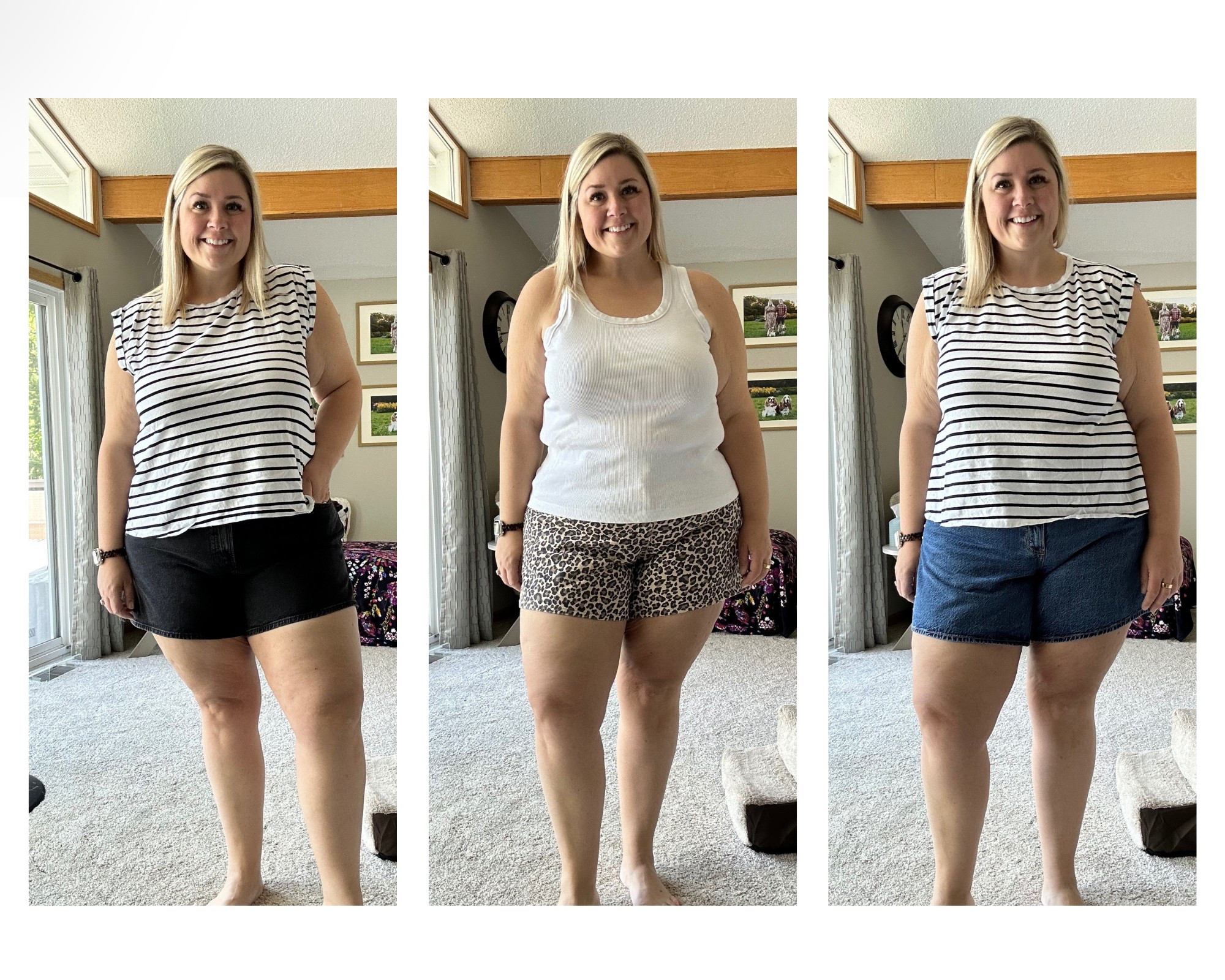 I tried denim shorts from Abercrombie. 

1 and 2: curve love dad short, size 34
3: curve love baggy short, size 34

On sale this weekend and you can use BLAMEITONDEDE for a stackable 15% off in addition to the sale on shorts and swim  

#LTKPlusSize #LTKSeasonal #LTKSaleAlert