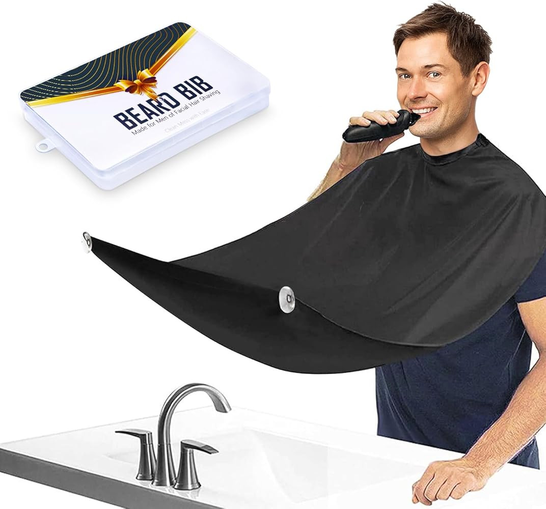 Beard Bib,Beard Apron,Beard Catcher for Men Shaving and Trimming,Non-Stick Beard Cape Grooming Cl... | Amazon (US)