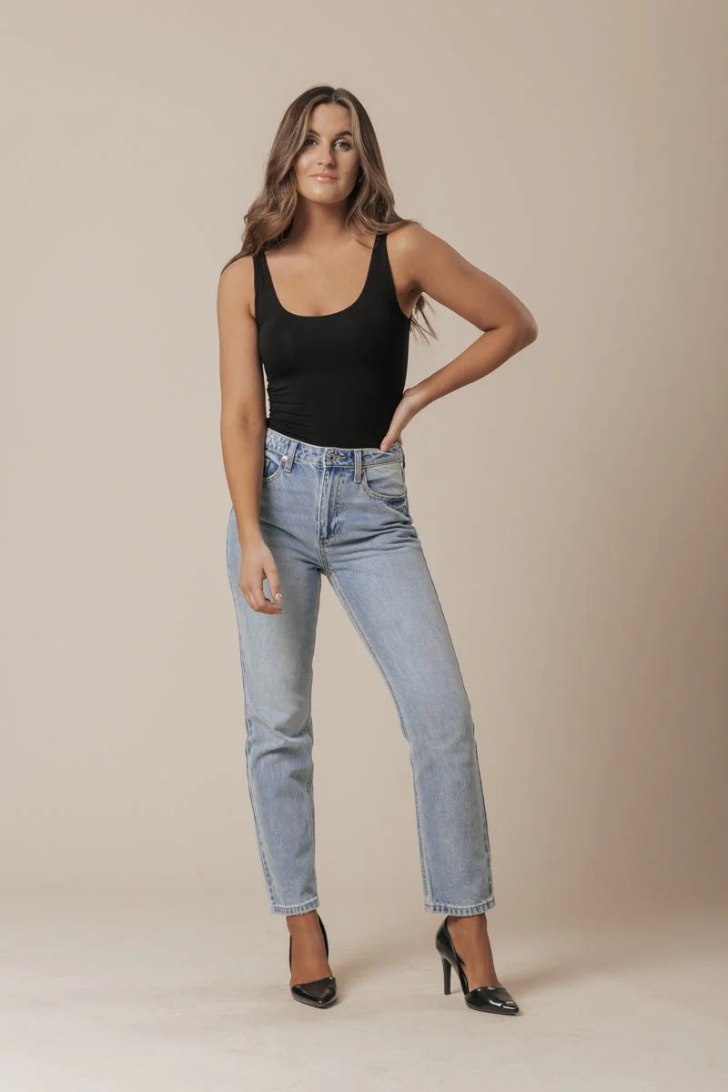 Scoop Neck Double Lined Jersey Tank - Black | Magnolia Boutique