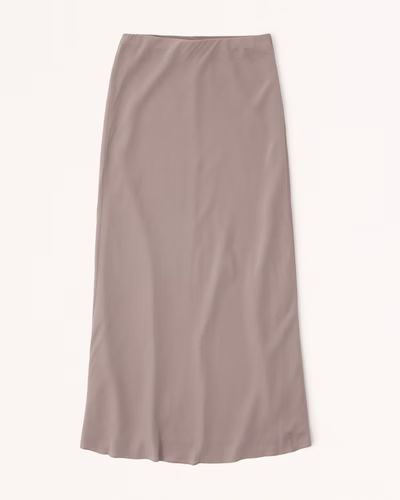 Faux Silk Column Maxi Skirt | Abercrombie & Fitch (US)