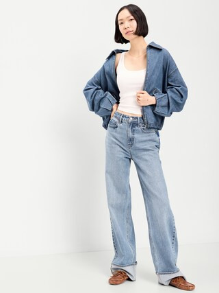 Full-Zip Harrington Jean Jacket | Old Navy (CA)
