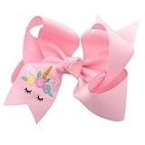 Big PInk Unicorn Hair Bow for Girl 6 Inches on Alligator Clip | Amazon (US)