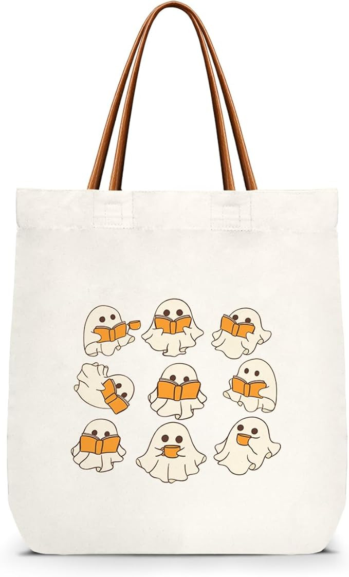 Halloween Pumpkins Ghost Canvas Tote Bag | Amazon (US)