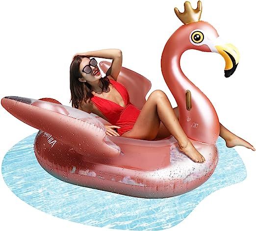 AirMyFun Flamingo Pool Float for Adults Inflatable Giant Flamingo Pool Lounge Swimming Pool for P... | Amazon (US)