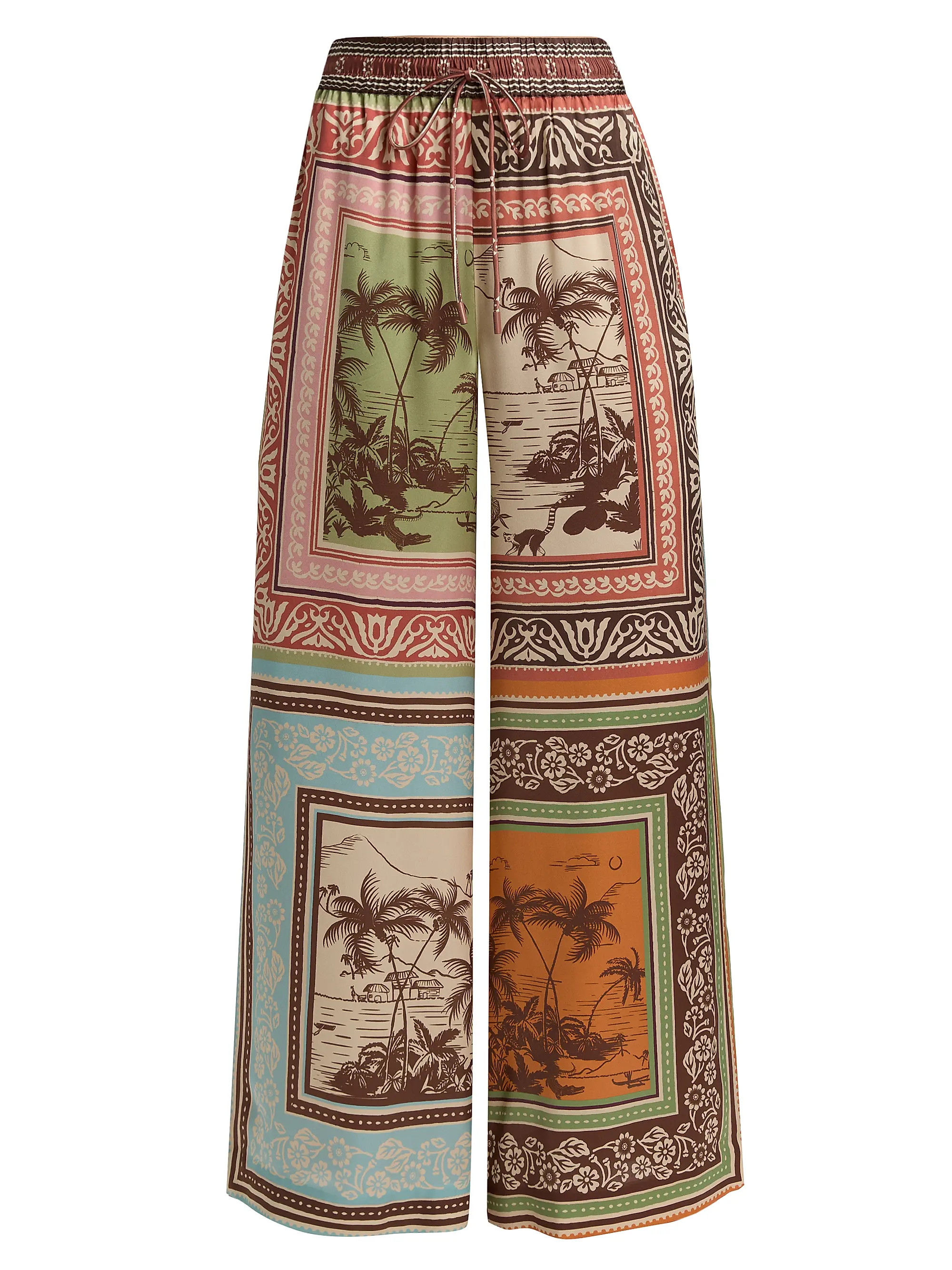 Alémais Alberta Printed Silk Wide-Leg Pants | Saks Fifth Avenue | Saks Fifth Avenue