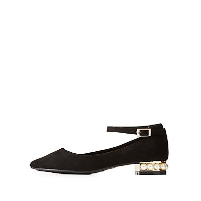 Bamboo Pointed Toe Ankle Strap Flats | Charlotte Russe