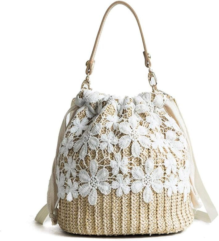 Women Large Straw Hobo Handbag Tote Rattan Bag, Summer Vintage Weave Round Beach Bag | Amazon (CA)