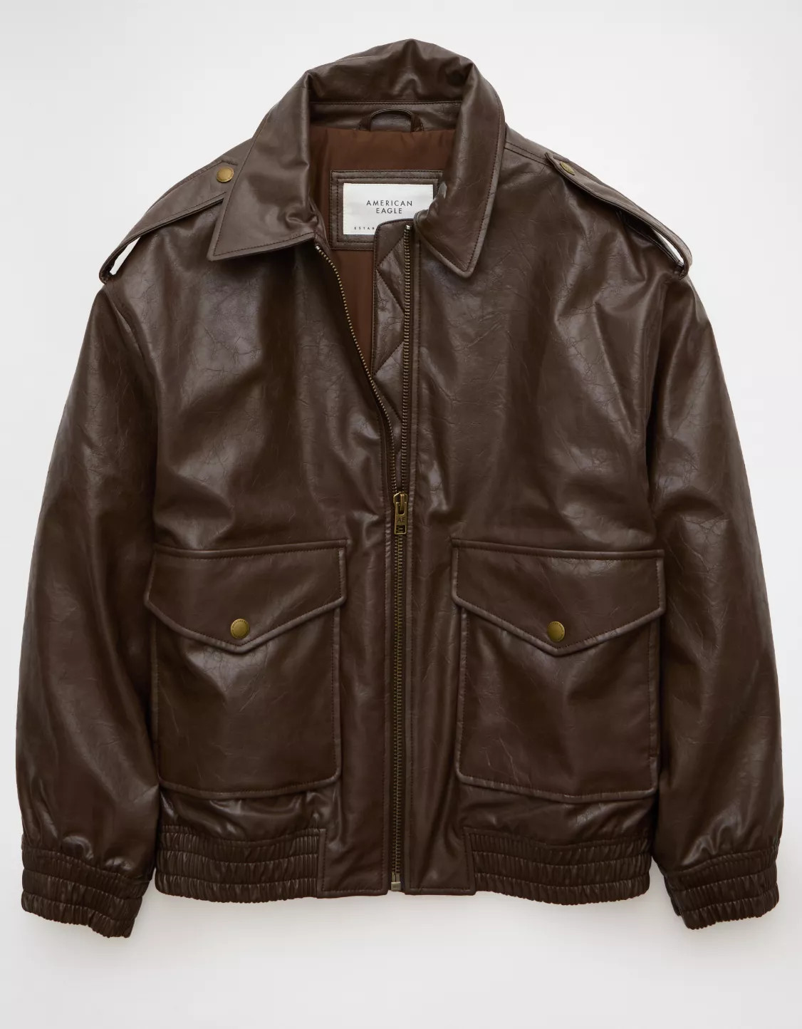 AE Oversized Vegan Leather Bomber Jacket | American Eagle Outfitters (US & CA)