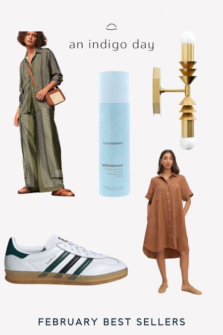 February best sellers. Loft matching striped pajama set. Kevin Murphy texturizing hairspray. Adidas gazelle - a great alternative to the sambas, Everlane swing dress. Etsy sconces  

#LTKstyletip #LTKSpringSale #LTKfindsunder100