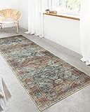 Loloi ll Skye Collection Printed Distressed Vintage Area Rug, 2'-6" x 7'-6", Apricot/Mist | Amazon (US)