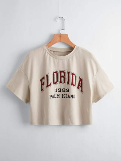 Letter Graphic Drop Shoulder Tee | SHEIN