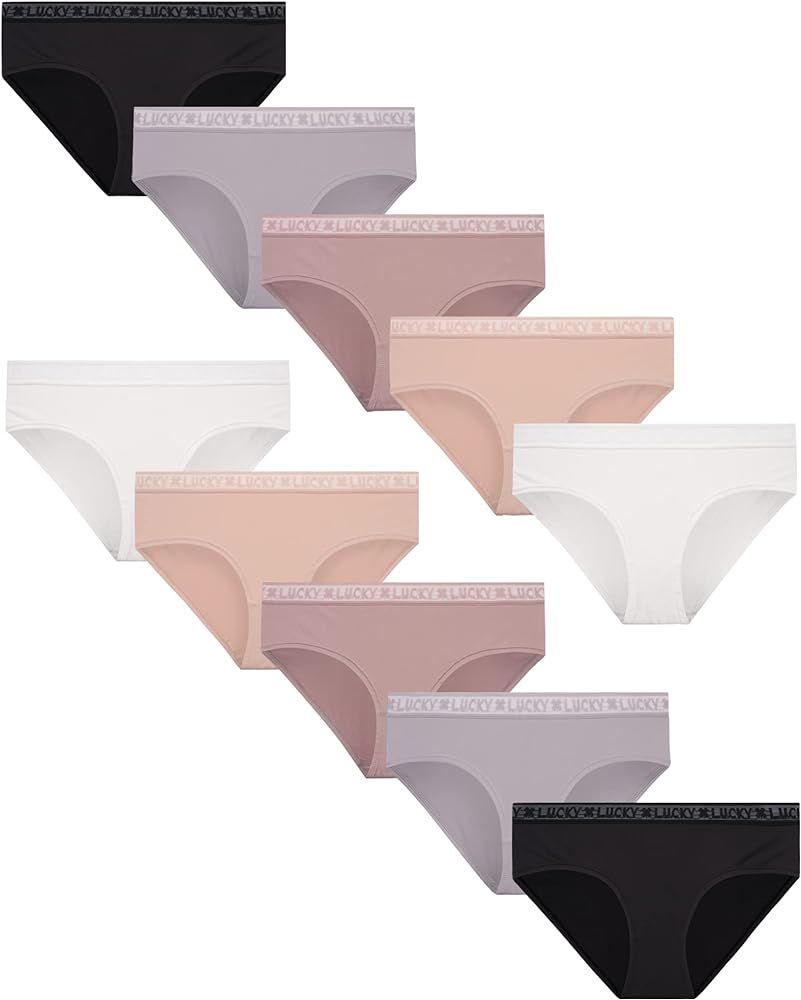 Lucky Brand Women's Underwear - 10 Pack Microfiber Hipster Briefs (S-XL) | Amazon (US)