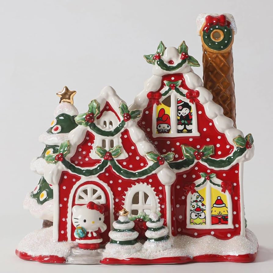 Blue Sky Clayworks Hello Kitty and Friends Snowy Jolly Christmas Candle House with Gold Accents, ... | Amazon (US)