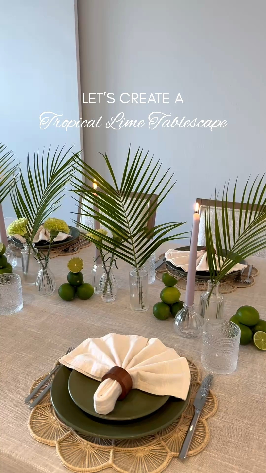 Set a tropical lime table with me 🌿🍋‍🟩

#tablescape #tropicaltable #limetablescape #setthetable #tablestyling 

#LTKSeasonal #LTKHome