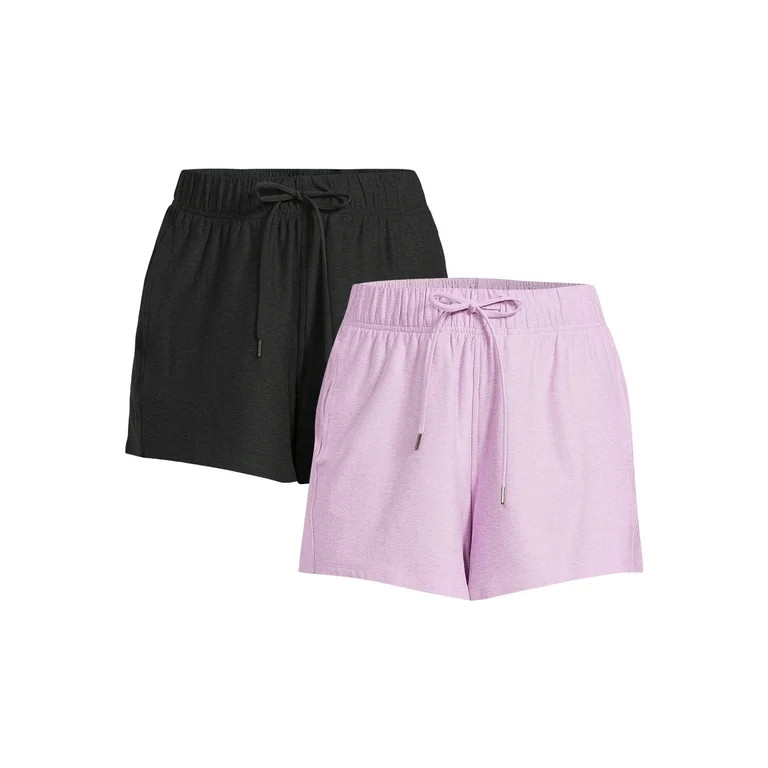 Athletic Works Women's Buttery Soft Performance 2-Pack Gym Shorts, 4” Inseam, Sizes XS-XXXL | Walmart (US)