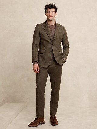 Tailored-Fit Flannel Herringbone Suit Jacket | Banana Republic Factory
