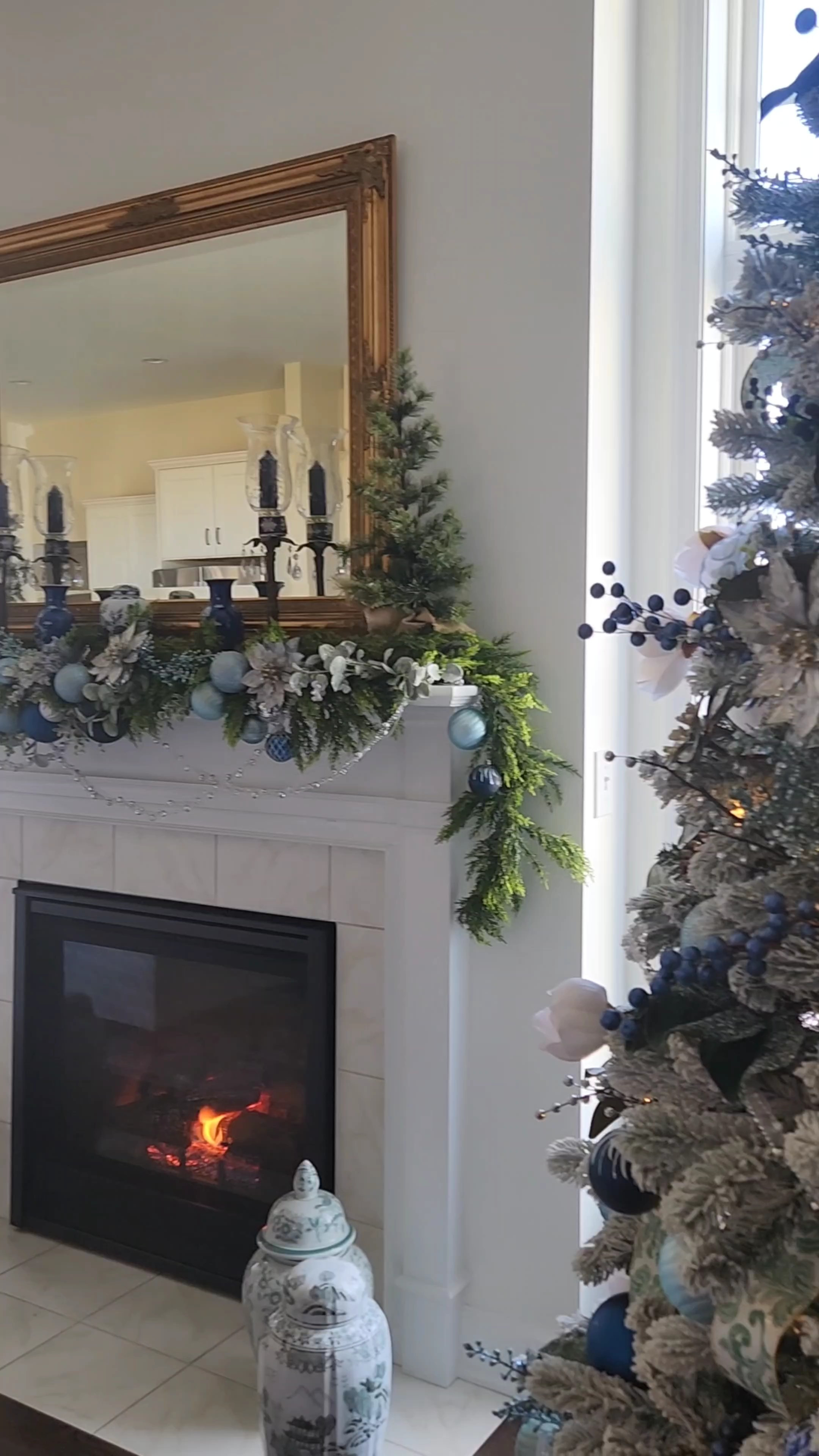 There’s just something about a flocked tree that changes the whole room… ❄️✨Sharing my 9ft King Flocked Tree from King of Christmas and it is truly my most magical tree yet. 🌲✨Here’s why I love it:• Full, lush branches that look instantly snowy and elegant• 1100 warm LED lights = no fuss, just plug in & glow• So easy to put up — truly a stress-free setup• I dressed it with blueberry picks, silver + navy ornaments, white magnolia leaves, and snow-kissed pinecones I frosted to match the flockingIf you love a classic, wintery tree… this is the one. 💙❄️

#LTKHoliday #LTKHome #LTKSeasonal