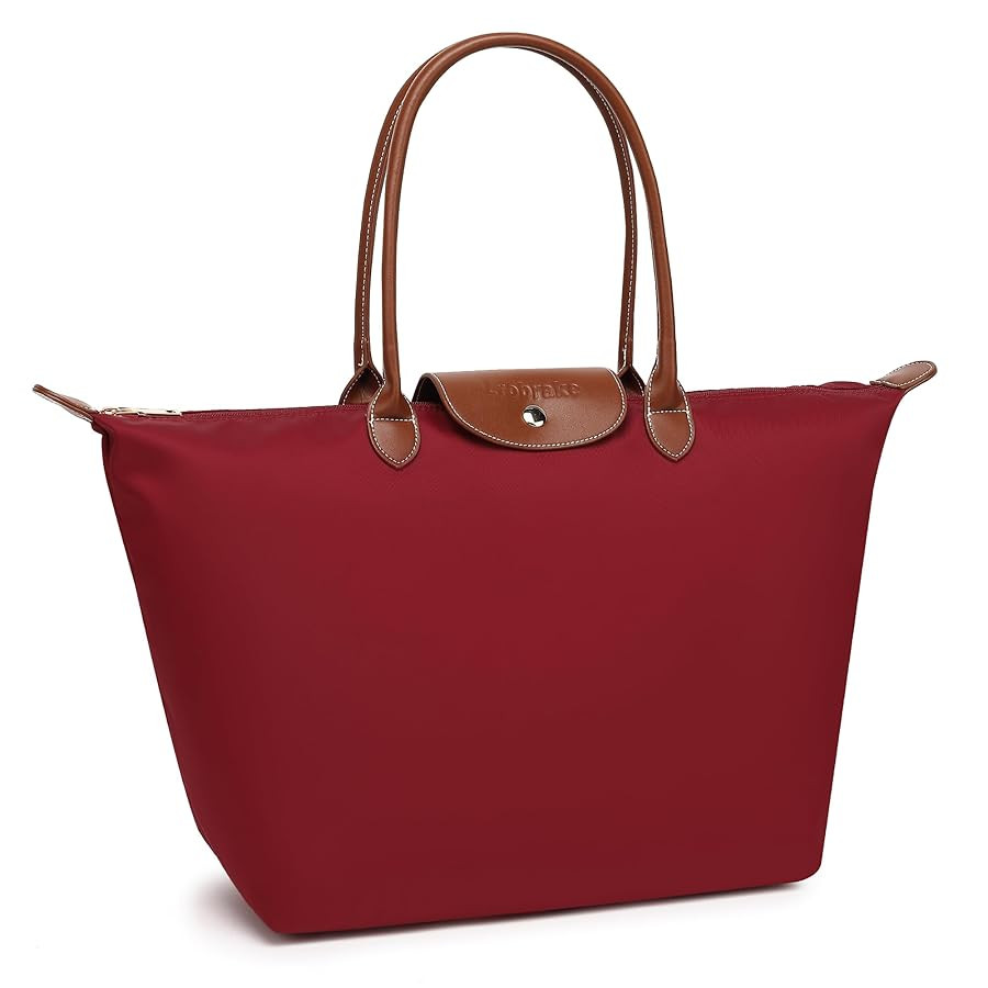 Foldable Shopping Bag Large Capacity Travel Portable Zipper Handbag Shopping Bag Waterproof Handb... | Amazon (US)