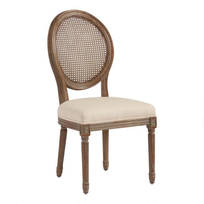 Round Cane Back Paige Upholstered Dining Chair Set Of 2 | World Market