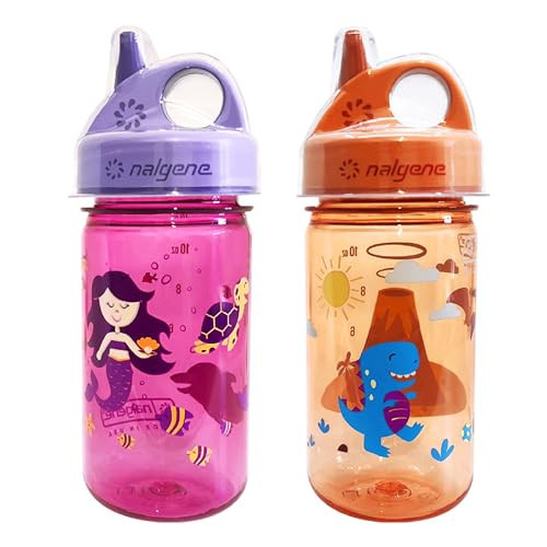 Nalgene 2 Pack Kids Sippy Cup - BPA-Free, Leakproof, 16 oz Each, Purple & Blue, Modern Style, Recyclable Plastic, Travel Bottle for Kids | Amazon (US)