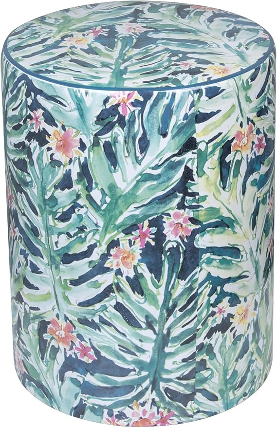 Tov Furniture Taurus Ceramic Stool in Garden Print | Amazon (US)