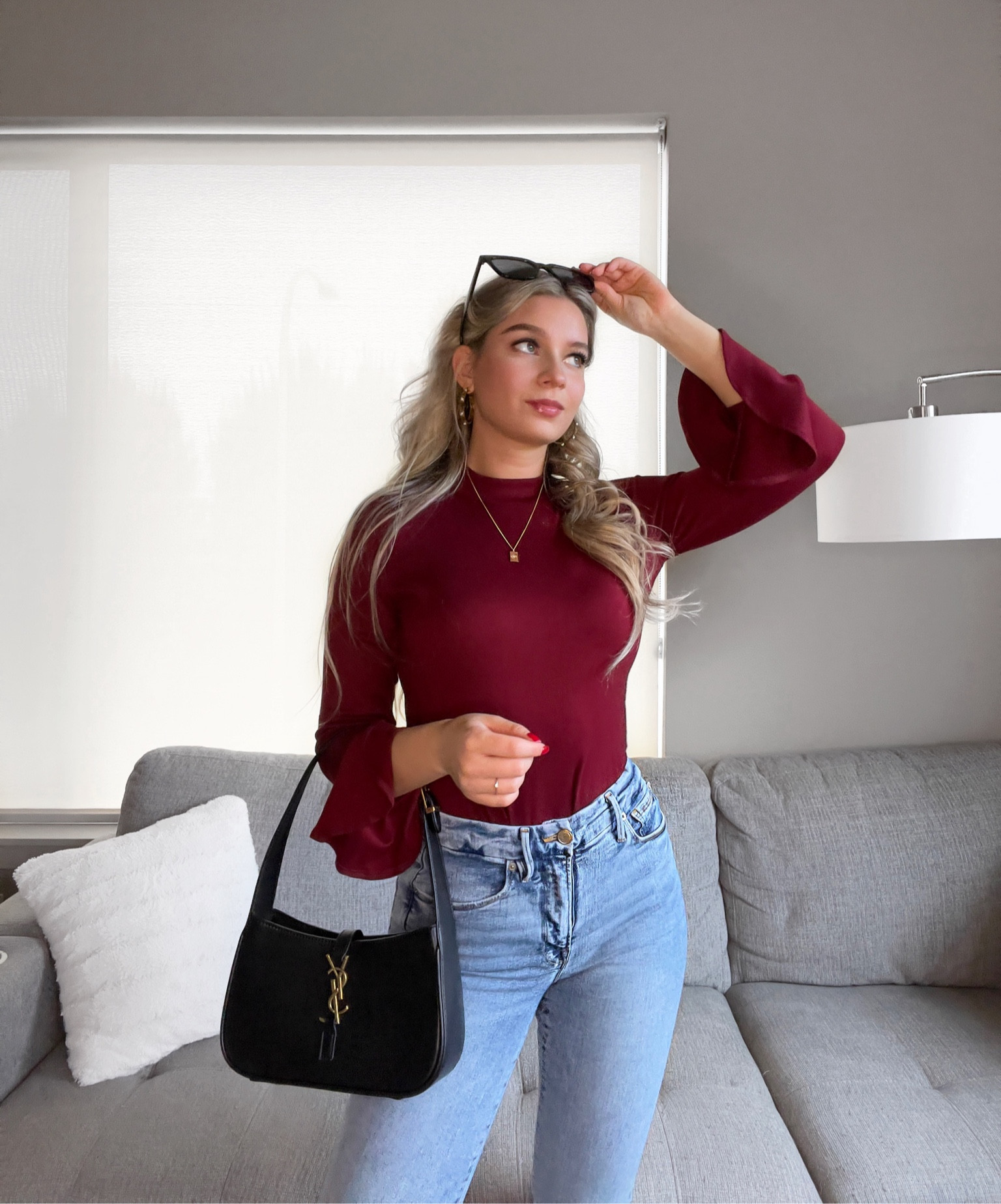 Plum is the trendy color this season. I am loving the flirty bell sleeves on this top from Amazon. It is stretchy and super comfy! 🌟

#LTKHolidaySale #LTKfindsunder50 #LTKSeasonal