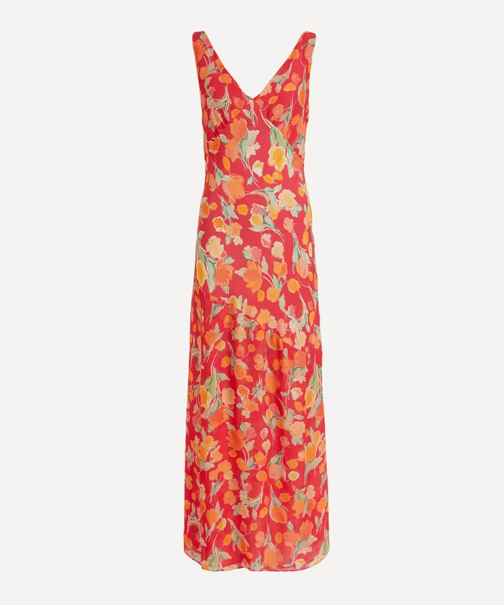 Moniq Fontainhas Floral Coral Dress | Liberty London (UK)